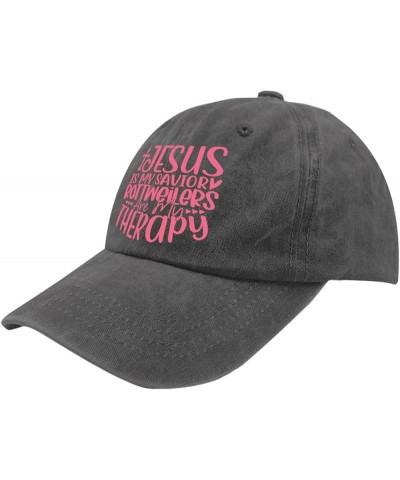 Jesus is My Savioy Rotweilers are My Therapy Trucker Hat Mens Outdoor Hat Pigment Black Golf Hats Men Gifts for Pigment Black...