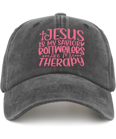 Jesus is My Savioy Rotweilers are My Therapy Trucker Hat Mens Outdoor Hat Pigment Black Golf Hats Men Gifts for Pigment Black...