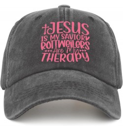 Jesus is My Savioy Rotweilers are My Therapy Trucker Hat Mens Outdoor Hat Pigment Black Golf Hats Men Gifts for Pigment Black...