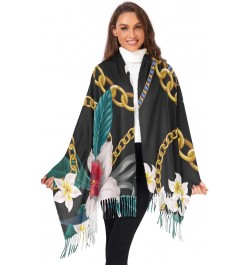 Flower Chain Womens Scarf Pashmina Shawls Wraps for Evening Dresses Wedding Shawl Blanket Winter Warm Long Large Scarves $16....