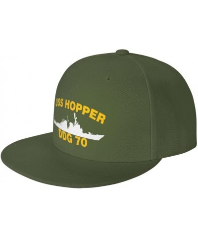 USS Hopper DDG 70 Flag-Trucker Hats Denim Hats Cowboy Knit hat Baseball Caps Fisherman's hat Moss Green $17.09 Baseball Caps