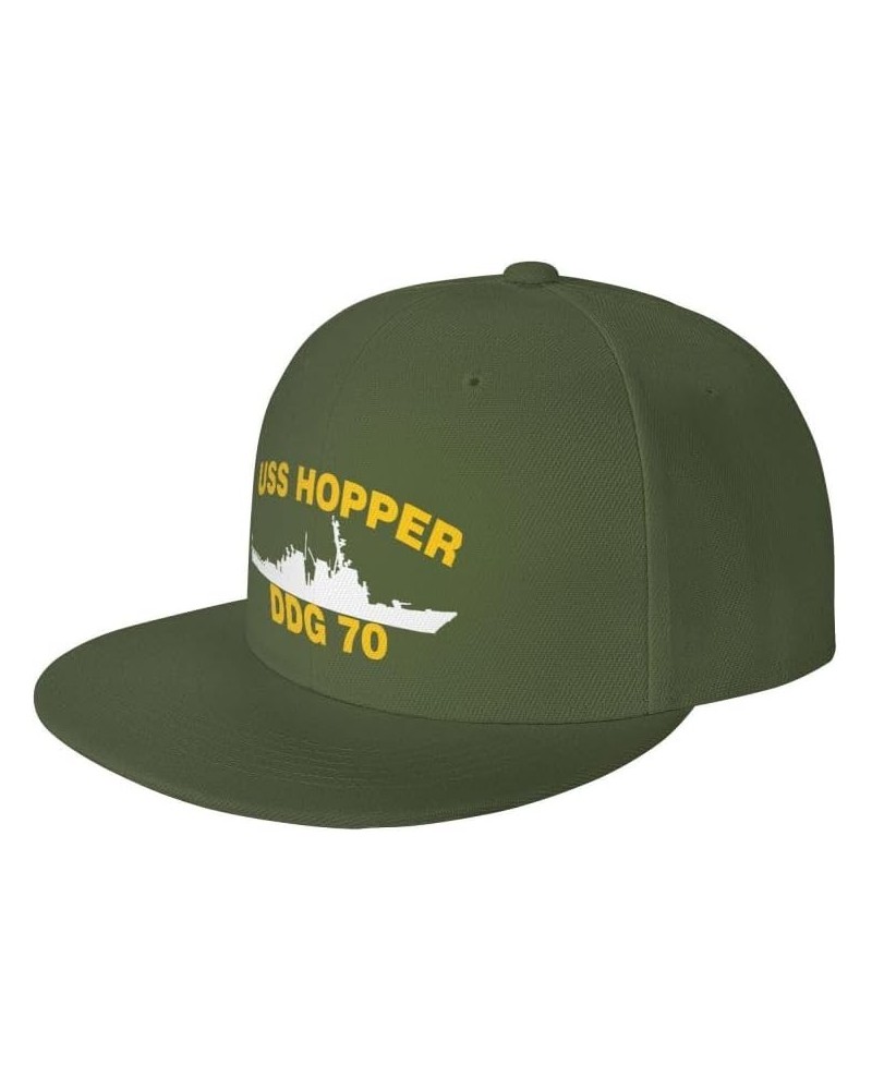 USS Hopper DDG 70 Flag-Trucker Hats Denim Hats Cowboy Knit hat Baseball Caps Fisherman's hat Moss Green $17.09 Baseball Caps