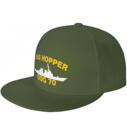 USS Hopper DDG 70 Flag-Trucker Hats Denim Hats Cowboy Knit hat Baseball Caps Fisherman's hat Moss Green $17.09 Baseball Caps