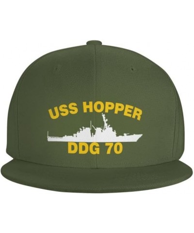 USS Hopper DDG 70 Flag-Trucker Hats Denim Hats Cowboy Knit hat Baseball Caps Fisherman's hat Moss Green $17.09 Baseball Caps