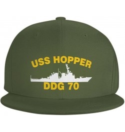 USS Hopper DDG 70 Flag-Trucker Hats Denim Hats Cowboy Knit hat Baseball Caps Fisherman's hat Moss Green $17.09 Baseball Caps