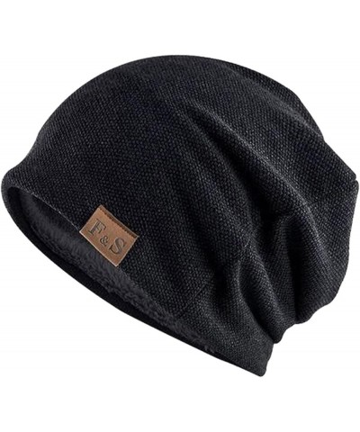 Cap Winter Warm Beanie Multi-Season Watch Cap Women's Ribbed Knit Hat with Brim Black $7.66 Skullies & Beanies