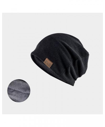 Cap Winter Warm Beanie Multi-Season Watch Cap Women's Ribbed Knit Hat with Brim Black $7.66 Skullies & Beanies