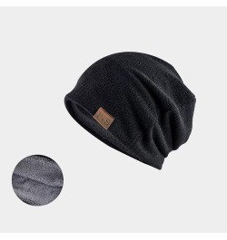 Cap Winter Warm Beanie Multi-Season Watch Cap Women's Ribbed Knit Hat with Brim Black $7.66 Skullies & Beanies