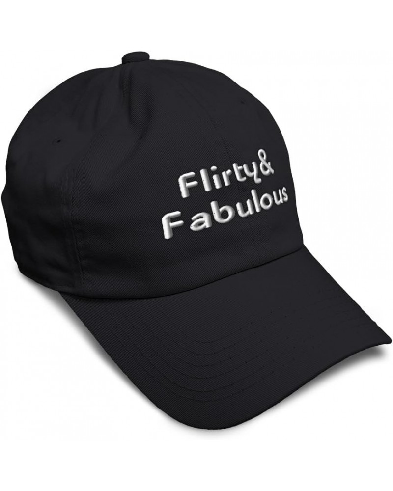 Soft Baseball Cap Flirty & Fabulous Cotton Dad Hats for Men & Women Black $14.27 Baseball Caps