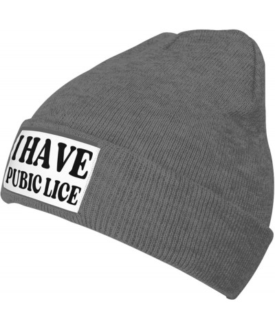 I Have Pubic Lice Beanie Winter Hat Men Women Knit Hat Warm Knitted Brimless Cap Deep Heather $16.72 Skullies & Beanies