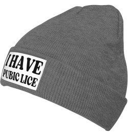 I Have Pubic Lice Beanie Winter Hat Men Women Knit Hat Warm Knitted Brimless Cap Deep Heather $16.72 Skullies & Beanies