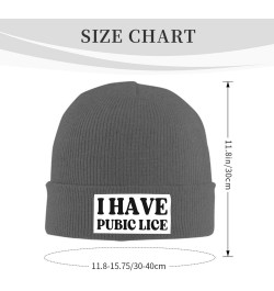 I Have Pubic Lice Beanie Winter Hat Men Women Knit Hat Warm Knitted Brimless Cap Deep Heather $16.72 Skullies & Beanies