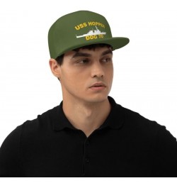 USS Hopper DDG 70 Flag-Trucker Hats Denim Hats Cowboy Knit hat Baseball Caps Fisherman's hat Moss Green $17.09 Baseball Caps