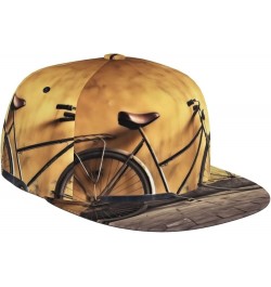 Golden Balloon Printed Adjustable Flat Brim Baseball Cap Neutral Trucker Cap Old Bicycle $13.17 Baseball Caps