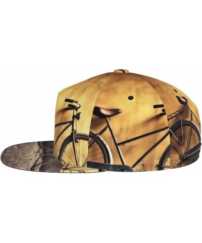 Golden Balloon Printed Adjustable Flat Brim Baseball Cap Neutral Trucker Cap Old Bicycle $13.17 Baseball Caps