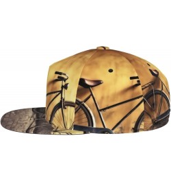 Golden Balloon Printed Adjustable Flat Brim Baseball Cap Neutral Trucker Cap Old Bicycle $13.17 Baseball Caps