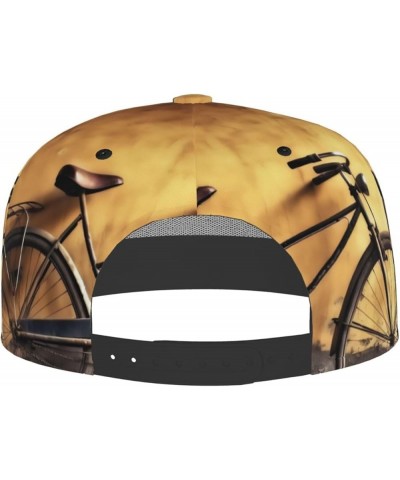 Golden Balloon Printed Adjustable Flat Brim Baseball Cap Neutral Trucker Cap Old Bicycle $13.17 Baseball Caps