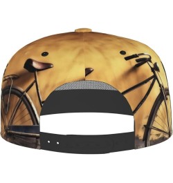 Golden Balloon Printed Adjustable Flat Brim Baseball Cap Neutral Trucker Cap Old Bicycle $13.17 Baseball Caps