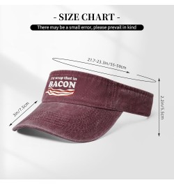 I'd Wrap That in Bacon Hat Empty Top Baseball Cap Cotton Sport Sun Visor Hats for Men Women Red $11.78 Visors