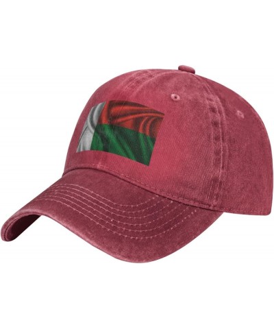 Silk Style Flag of Madagascar Retro Baseball Cap for Women Men Baseball Hat Golf Dad Hats Red $9.56 Baseball Caps