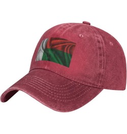 Silk Style Flag of Madagascar Retro Baseball Cap for Women Men Baseball Hat Golf Dad Hats Red $9.56 Baseball Caps