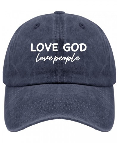 Cowboy hat Funny Loves God Loves People Mens hat Vintage hat Gifts for Him Cool Hats Suitable for Outdoor Activities Navy Blu...