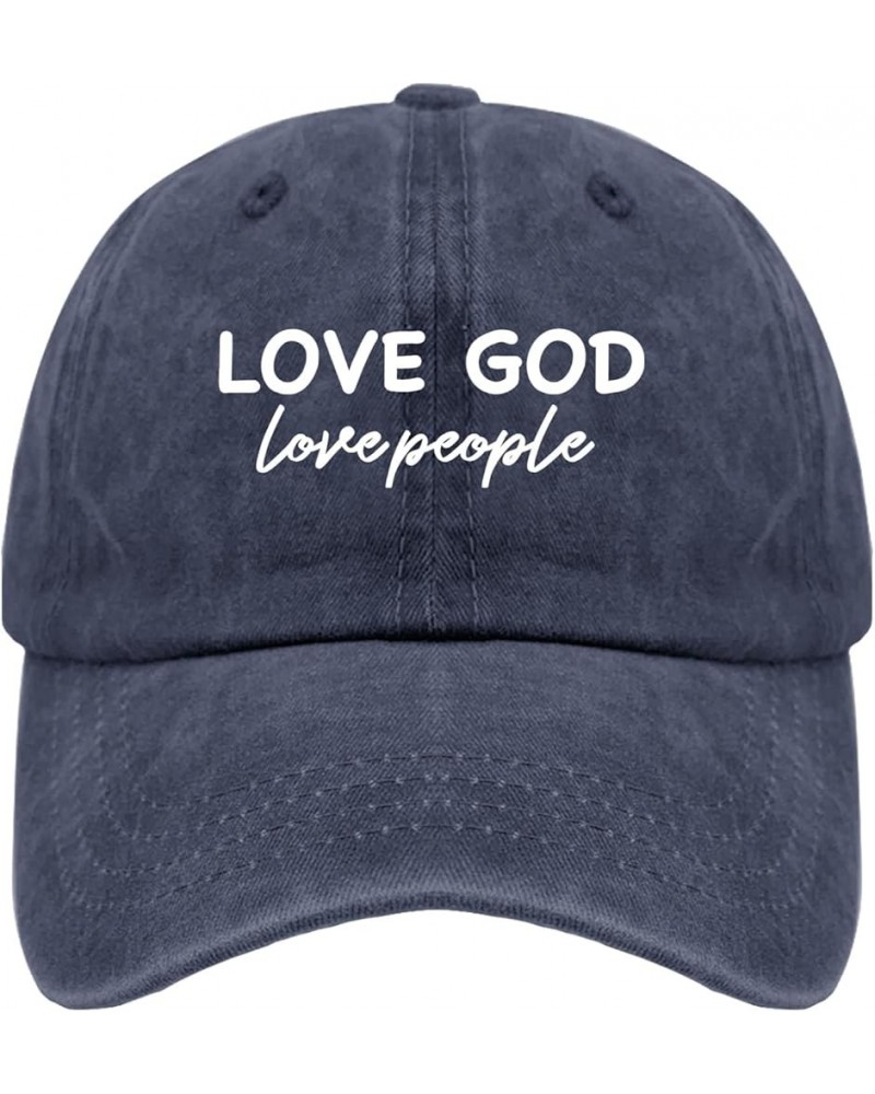 Cowboy hat Funny Loves God Loves People Mens hat Vintage hat Gifts for Him Cool Hats Suitable for Outdoor Activities Navy Blu...