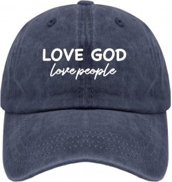 Cowboy hat Funny Loves God Loves People Mens hat Vintage hat Gifts for Him Cool Hats Suitable for Outdoor Activities Navy Blu...