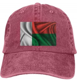 Silk Style Flag of Madagascar Retro Baseball Cap for Women Men Baseball Hat Golf Dad Hats Red $9.56 Baseball Caps