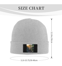 Knit Hats Beanie Skull Cuffed Knitted Ski Cap Slouchy Warm Cap for Men and Women Black Gray $11.59 Skullies & Beanies