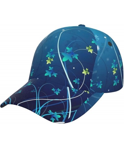 Tea Cups with Roses Romantic Unisex Print Baseball Cap,Fashionable and Practical Outdoor Gear,for All Seasons Blue Mini Flowe...