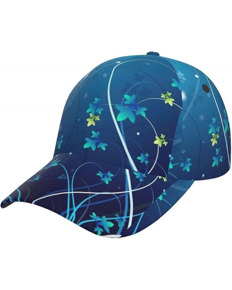 Tea Cups with Roses Romantic Unisex Print Baseball Cap,Fashionable and Practical Outdoor Gear,for All Seasons Blue Mini Flowe...