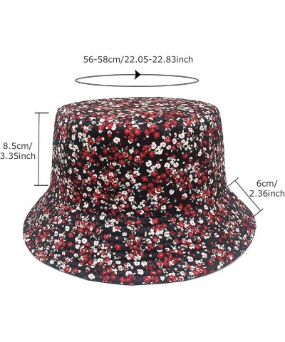 Light Bucket Hat Spring and Summer New Small Flowers Fisherman Hat Spring and Summer Outdoor Sun Hat Female Black $7.77 Bucke...