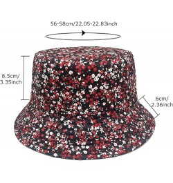 Light Bucket Hat Spring and Summer New Small Flowers Fisherman Hat Spring and Summer Outdoor Sun Hat Female Black $7.77 Bucke...