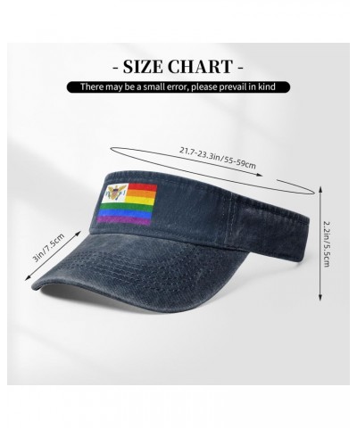 Pride Rainbow LGBT Flag of The United States Virgin Islands Sun Visor Hats for Women Men Adjustable Sports Sun Hats Cotton Go...