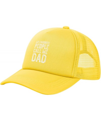 My Favorite People Call Me Dad Trucker Hat Men Mesh Baseball Cap Baseball Hats Women Sun Hat Dad Cap Black Yellow $9.34 Baseb...