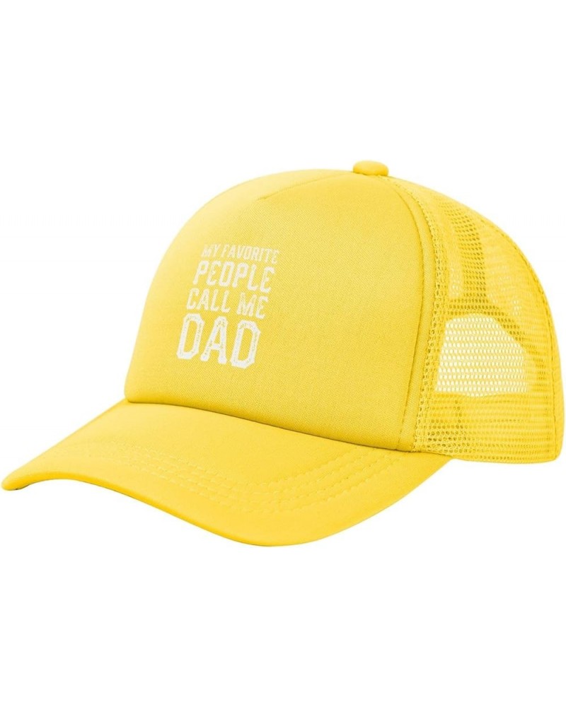 My Favorite People Call Me Dad Trucker Hat Men Mesh Baseball Cap Baseball Hats Women Sun Hat Dad Cap Black Yellow $9.34 Baseb...