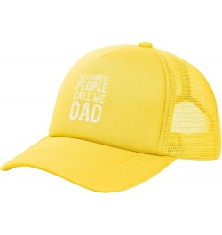 My Favorite People Call Me Dad Trucker Hat Men Mesh Baseball Cap Baseball Hats Women Sun Hat Dad Cap Black Yellow $9.34 Baseb...