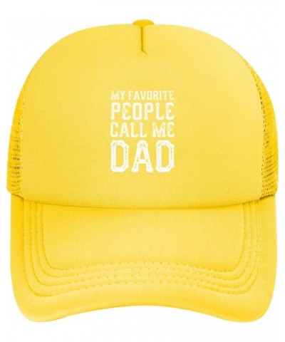 My Favorite People Call Me Dad Trucker Hat Men Mesh Baseball Cap Baseball Hats Women Sun Hat Dad Cap Black Yellow $9.34 Baseb...