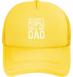 My Favorite People Call Me Dad Trucker Hat Men Mesh Baseball Cap Baseball Hats Women Sun Hat Dad Cap Black Yellow $9.34 Baseb...