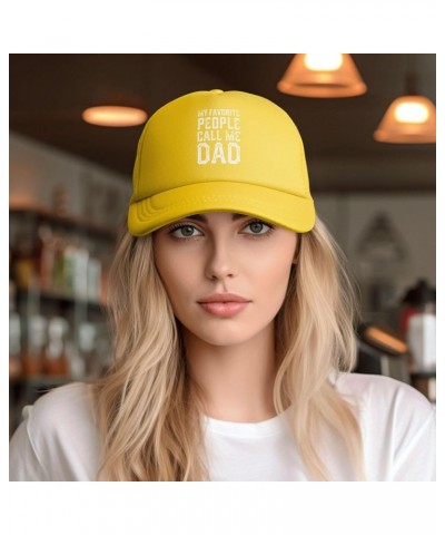 My Favorite People Call Me Dad Trucker Hat Men Mesh Baseball Cap Baseball Hats Women Sun Hat Dad Cap Black Yellow $9.34 Baseb...