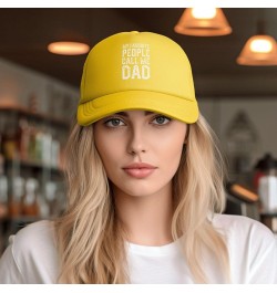 My Favorite People Call Me Dad Trucker Hat Men Mesh Baseball Cap Baseball Hats Women Sun Hat Dad Cap Black Yellow $9.34 Baseb...