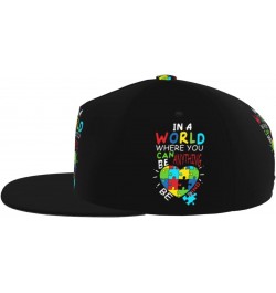 in A World Where You Can Be Anything Be Kind-Autism Be Kind Kindness Flat Bill Baseball Cap Snapback Hat Style Headwear for M...