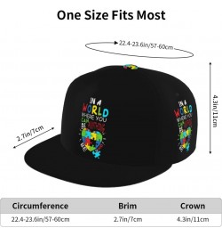 in A World Where You Can Be Anything Be Kind-Autism Be Kind Kindness Flat Bill Baseball Cap Snapback Hat Style Headwear for M...