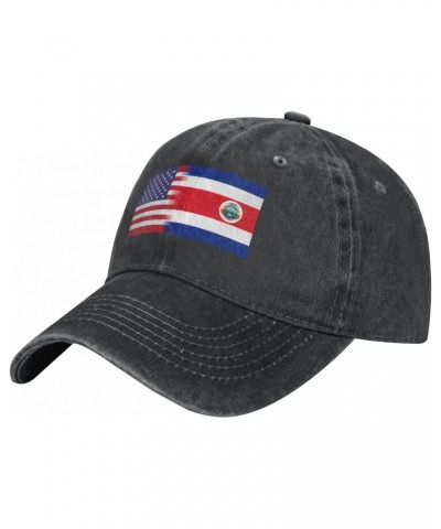 Costa Rica America Flag Oil Painted Baseball Cap for Men Women Fashionable Adjustable Denim Hat $15.79 Baseball Caps