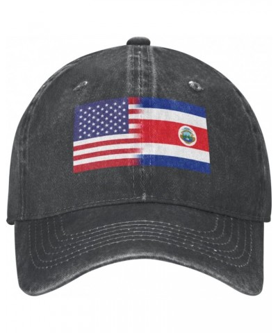 Costa Rica America Flag Oil Painted Baseball Cap for Men Women Fashionable Adjustable Denim Hat $15.79 Baseball Caps