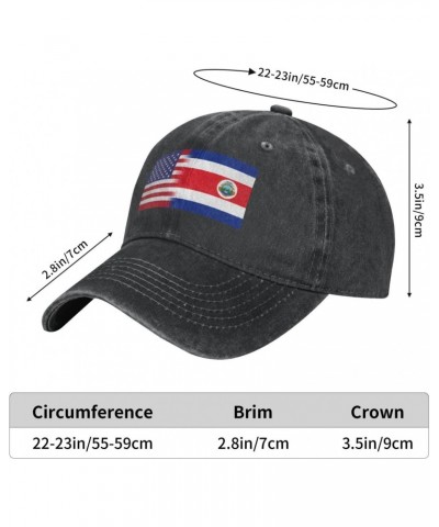 Costa Rica America Flag Oil Painted Baseball Cap for Men Women Fashionable Adjustable Denim Hat $15.79 Baseball Caps