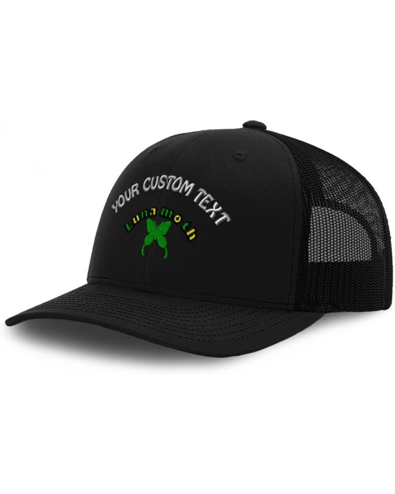 Custom Custom Trucker Hat Baseball Cap Luna Moth Insects Insects Cotton Nature Dad Hats for Men & Women Black Personalized Te...