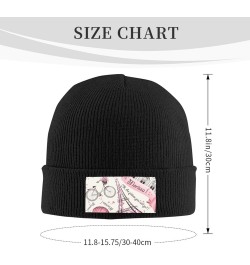 Dog and Paris Towe Print Knitted Hat Knit Cap Daily Knit Hat Men's Unisex Winter Beanie Hat Women Cap Warm Soft Caps Black $1...