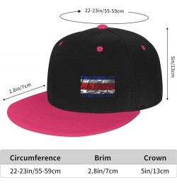 Silk Style Flag of Costa Rica Snapback Hat Flat Bill Hat Baseball Cap for Men Women Flat Brim Hats Pink $10.59 Baseball Caps